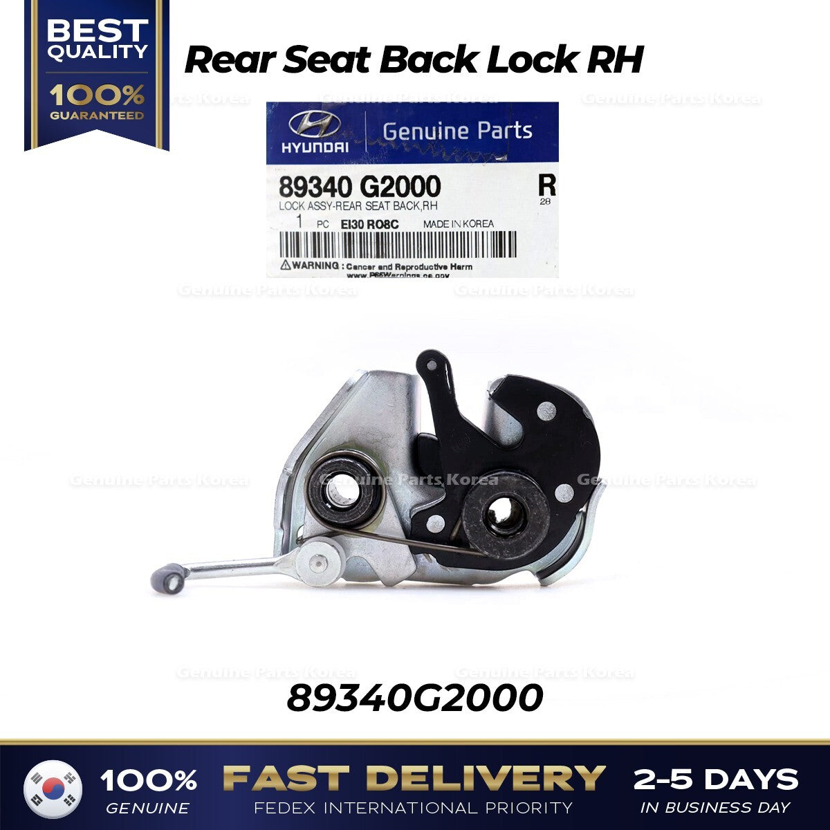 Genuine Rear Seat Back Lock RH 89340G2000 for Hyundai Ioniq