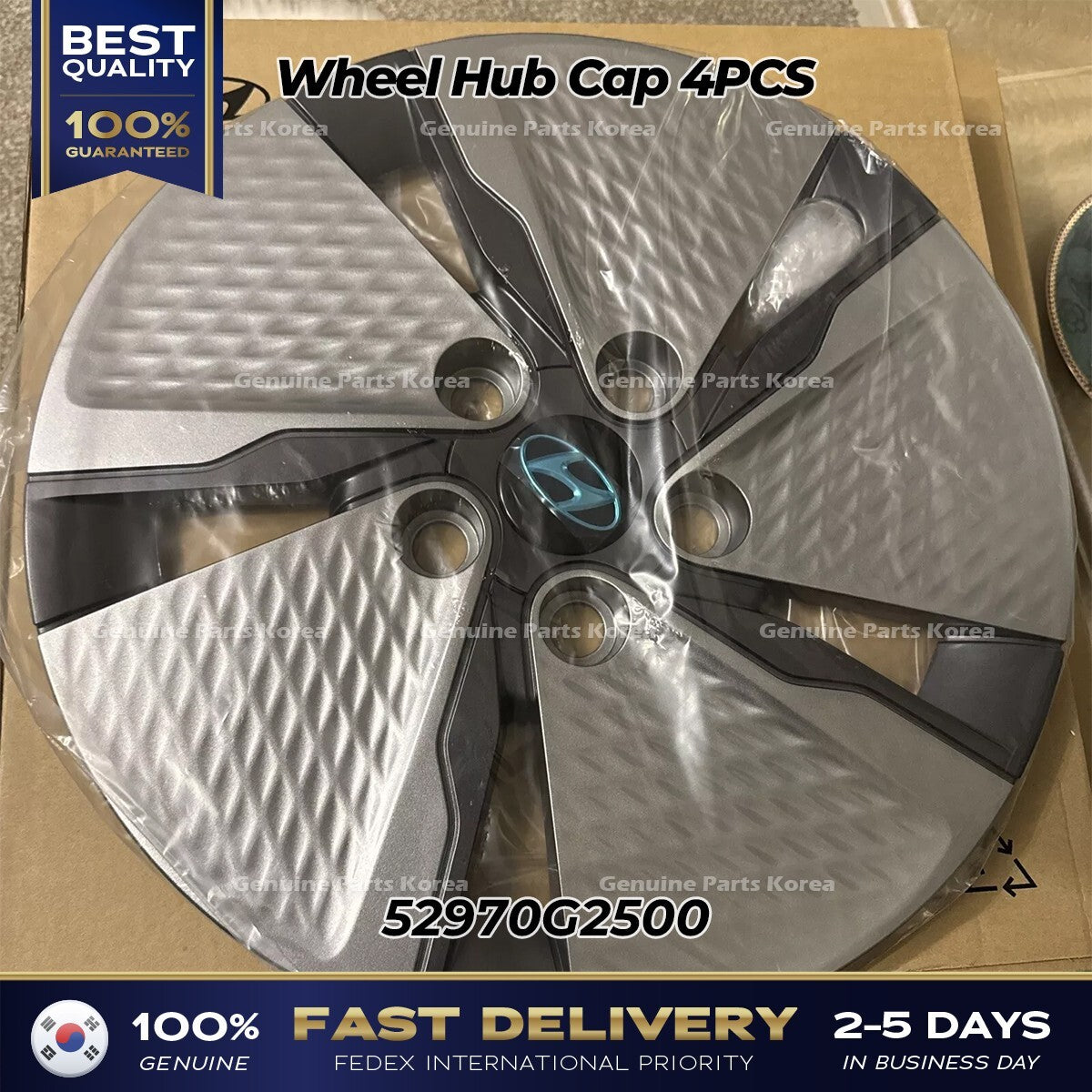 Genuine Wheel Hub Cap 4PCS 52970G2500 for Hyundai Ioniq