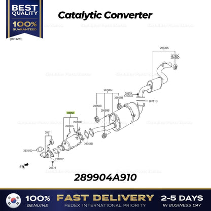 Genuine Catalytic Converter 289904A910 for Hyundai H100 Porter II
