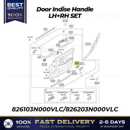 Genuine Door Indise Handle LH RH SET for Hyundai Equus