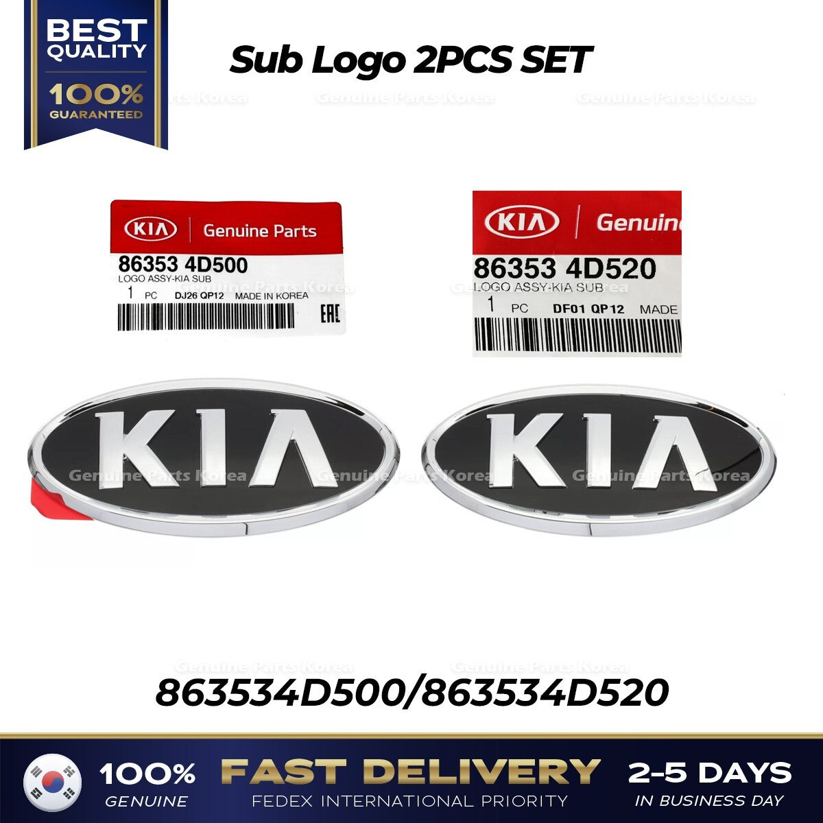 Genuine Sub Logo 2PCS SET 863534D500 863534D520 for Kia Sedona Sportage