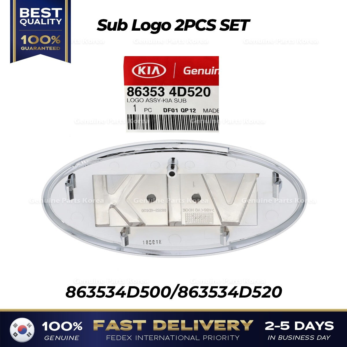 Genuine Sub Logo 2PCS SET 863534D500 863534D520 for Kia Sedona Sportage