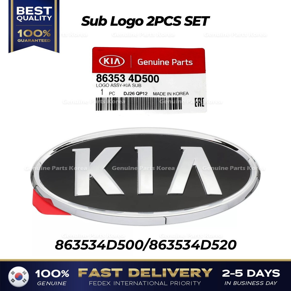 Genuine Sub Logo 2PCS SET 863534D500 863534D520 for Kia Sedona Sportage