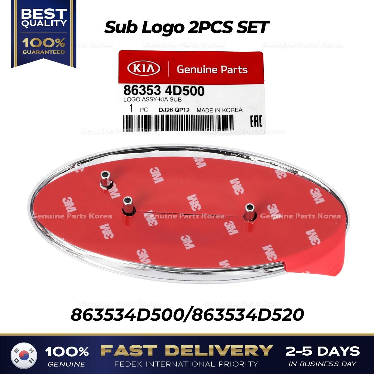 Genuine Sub Logo 2PCS SET 863534D500 863534D520 for Kia Sedona Sportage