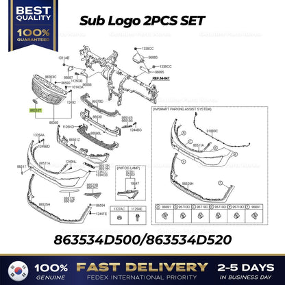 Genuine Sub Logo 2PCS SET 863534D500 863534D520 for Kia Sedona Sportage
