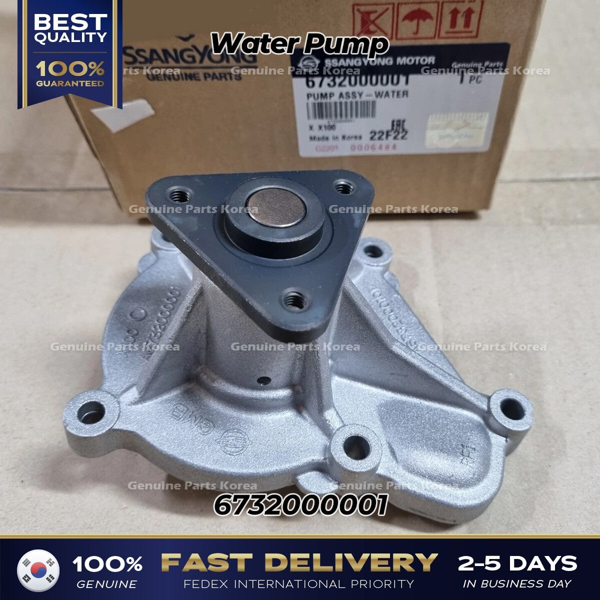Genuine Water Pump 6732000001 for Ssangyong Tivoli