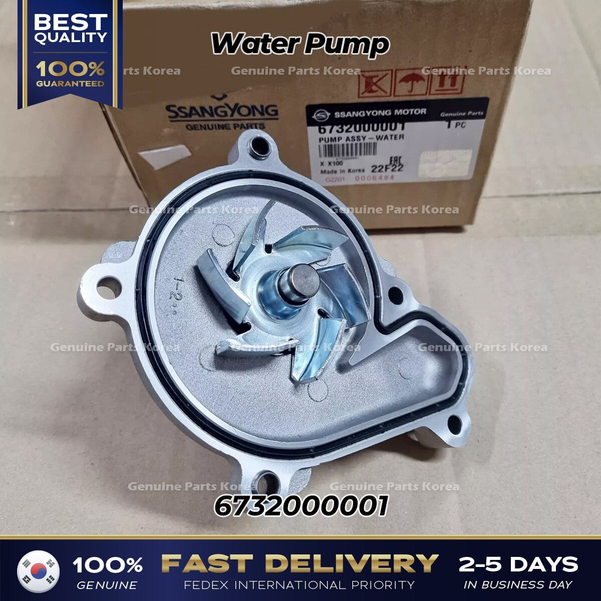 Genuine Water Pump 6732000001 for Ssangyong Tivoli