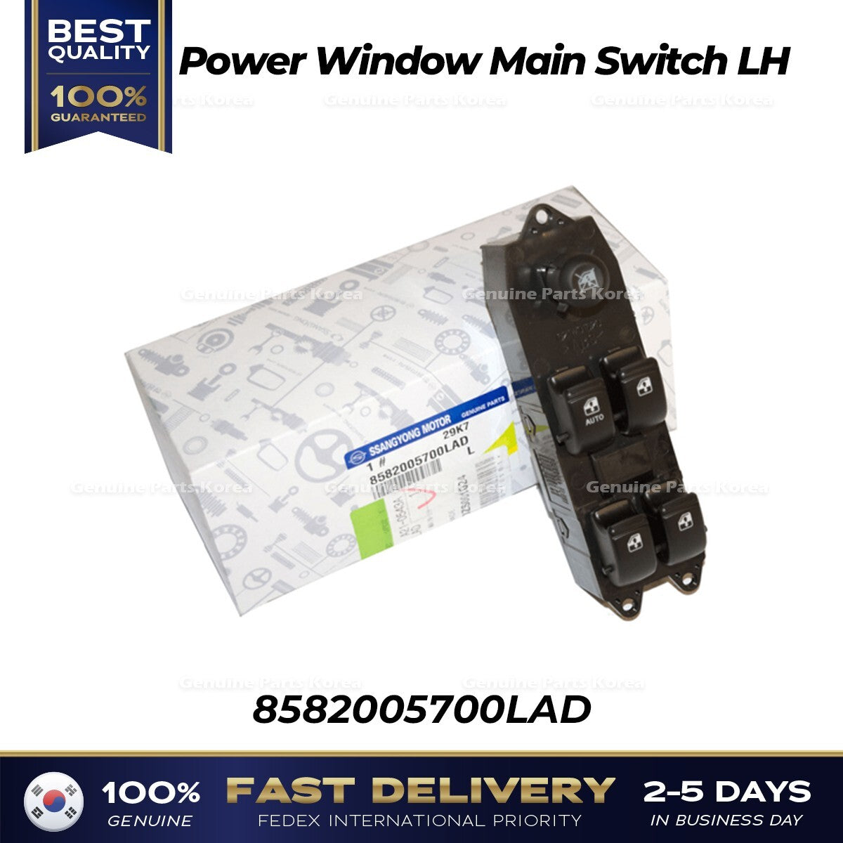 Genuine Power Window Main Switch LH 8582005700LAD for Ssangyong Musso