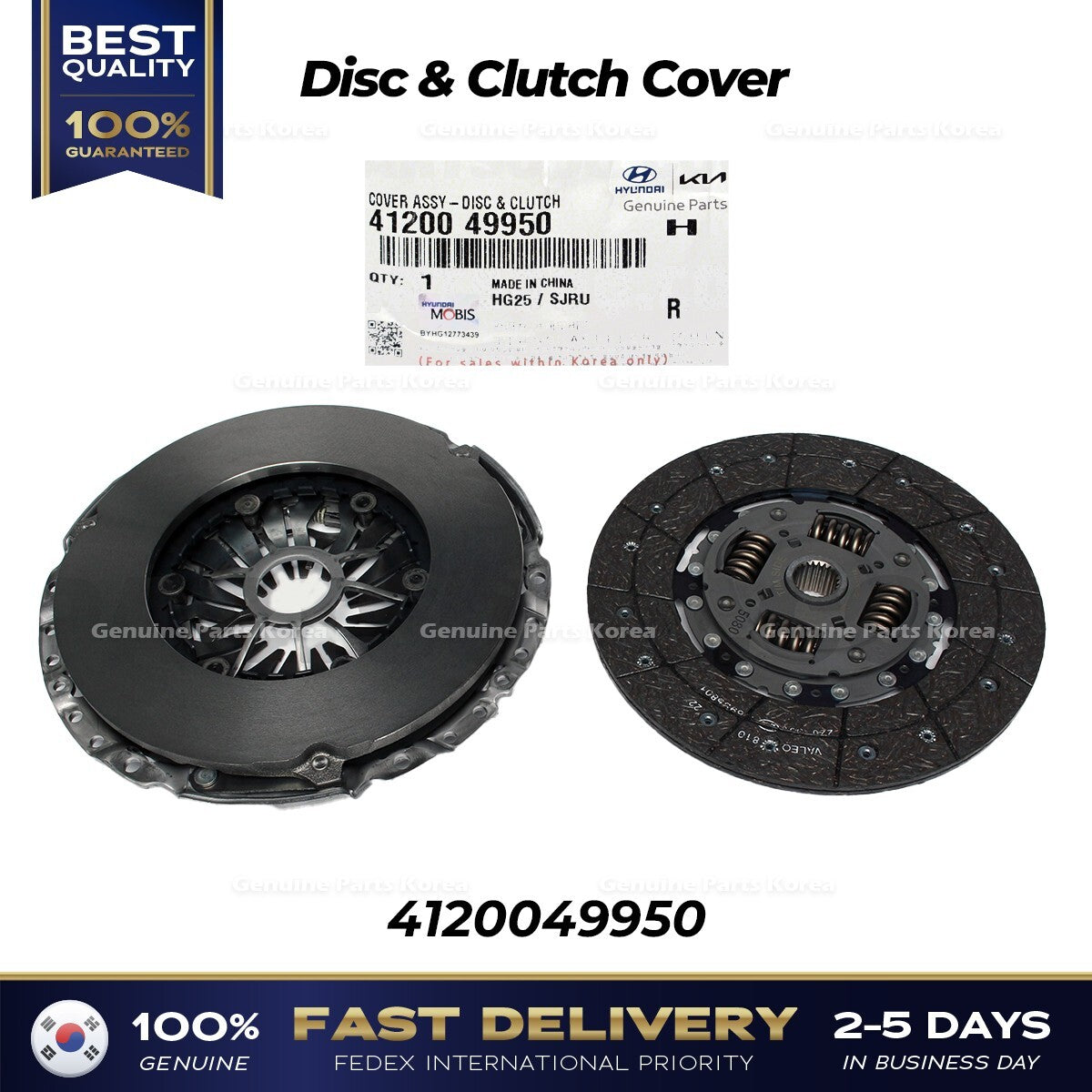 Genuine Disc & Clutch Cover 4120049950 for Hyundai H1 Grand Starex
