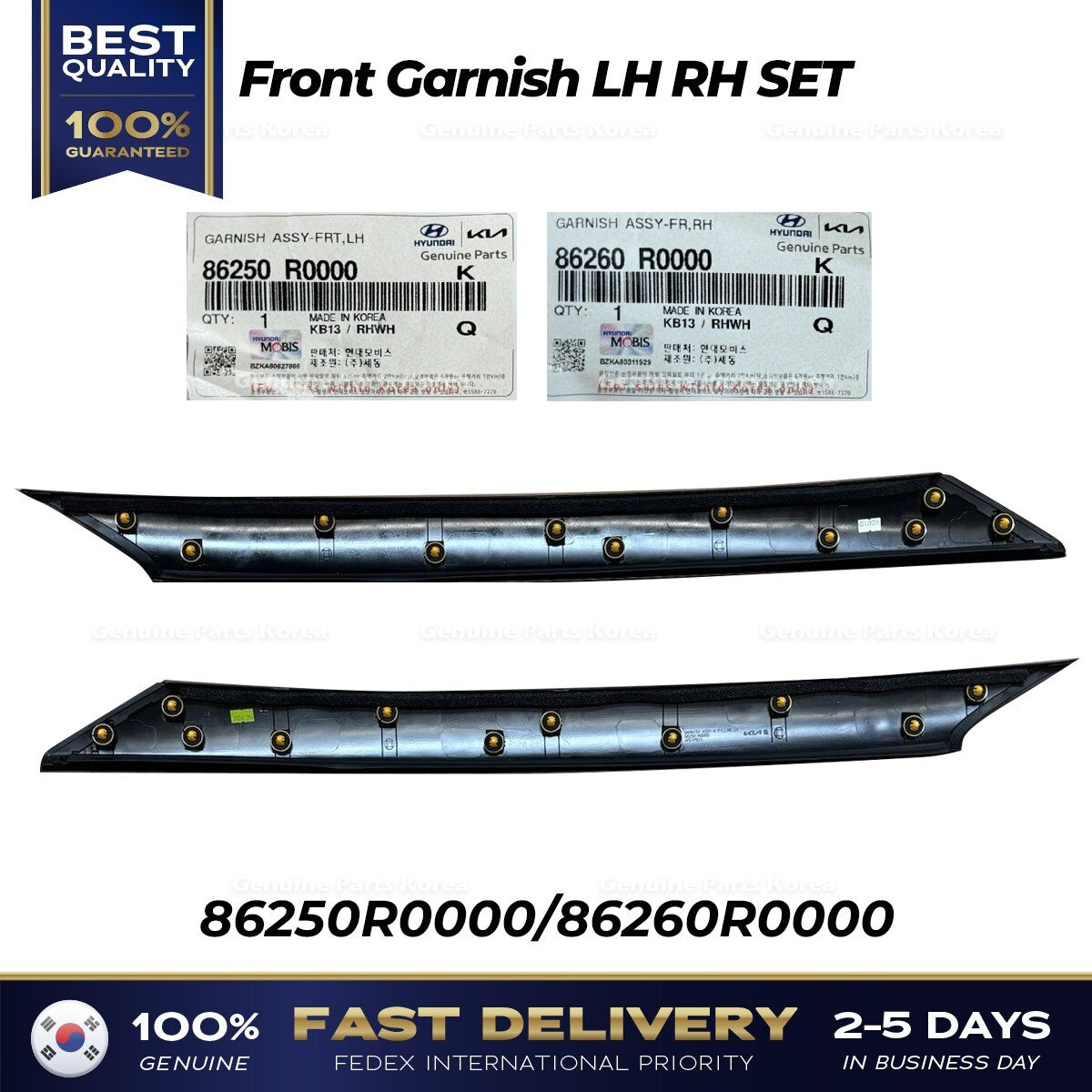Genuine Front Garnish LH RH SET 86250R0000 86260R0000 for Kia Carnival