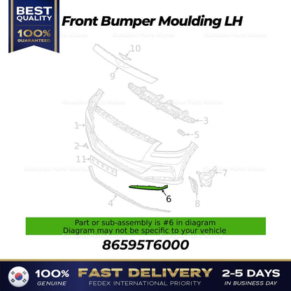 Genuine Front Bumper Moulding LH 86595T6000 for Hyundai Genesis GV80