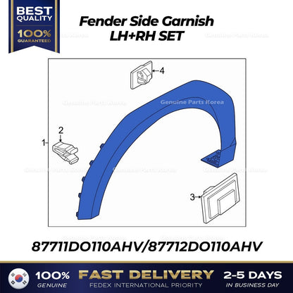 Genuine Fender Side Garnish LH RH SET 87711DO110AHV 87712DO110AHV for Kia EV9