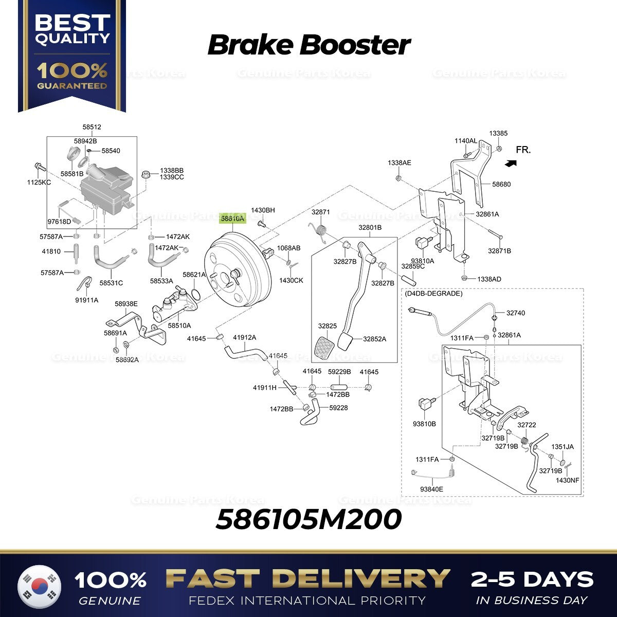 Genuine Brake Booster 586105M200 for Hyundai Mighty