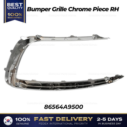Genuine Bumper Grille Chrome Piece RH 86564A9500 for Kia Sedona