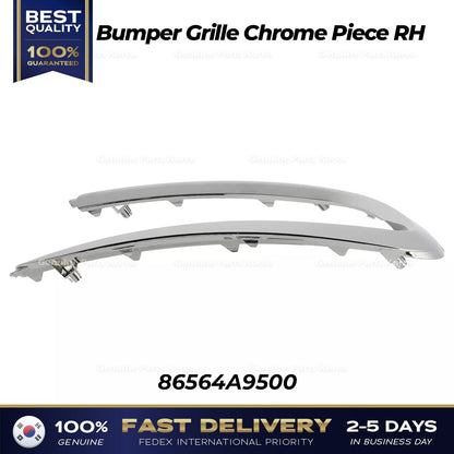Genuine Bumper Grille Chrome Piece RH 86564A9500 for Kia Sedona