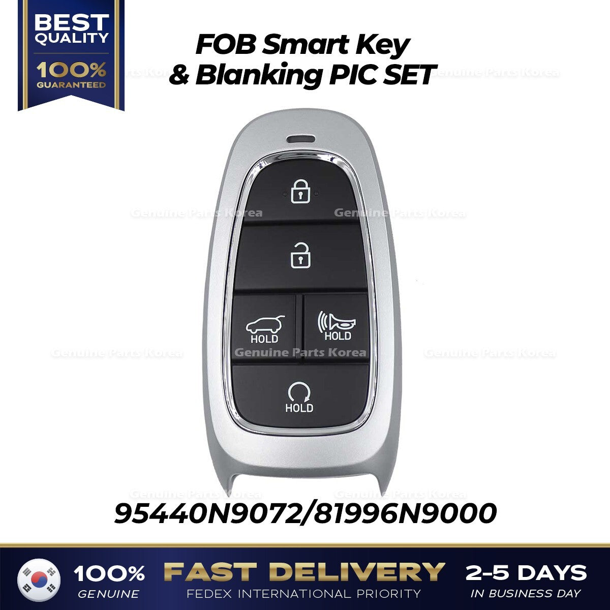 Genuine FOB Smart Key & Blanking PIC SET 95440N9072 for Hyundai Tucson