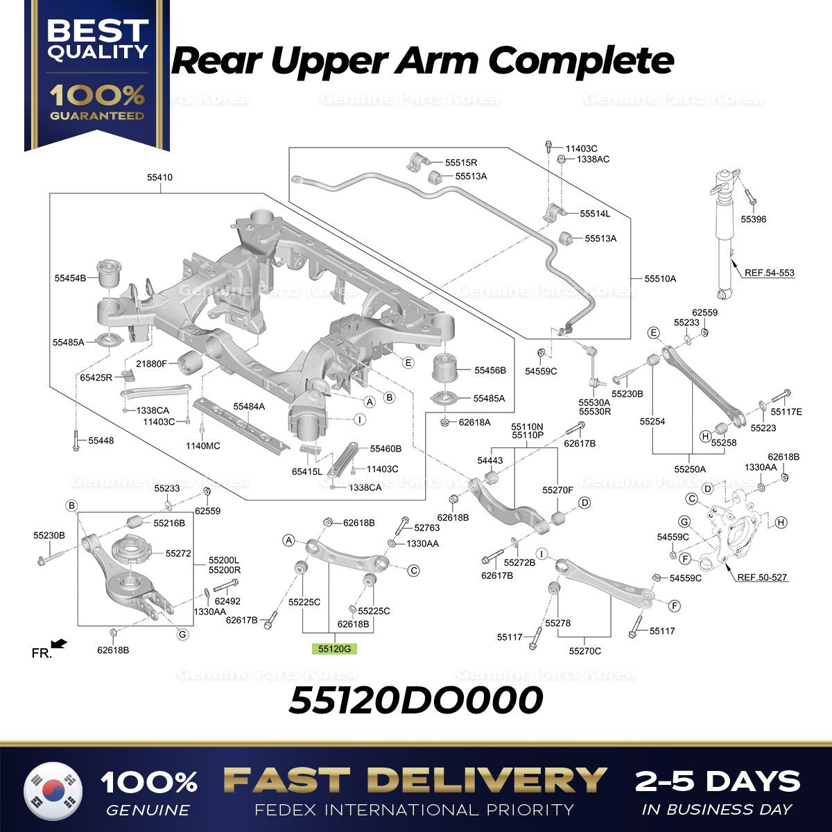 Genuine Rear Upper Arm Complete 55120DO000 for Kia EV9