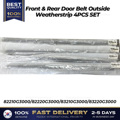 Genuine Front & Rear Door Belt Outside Weatherstrip 4PCS SET for Elantra GT