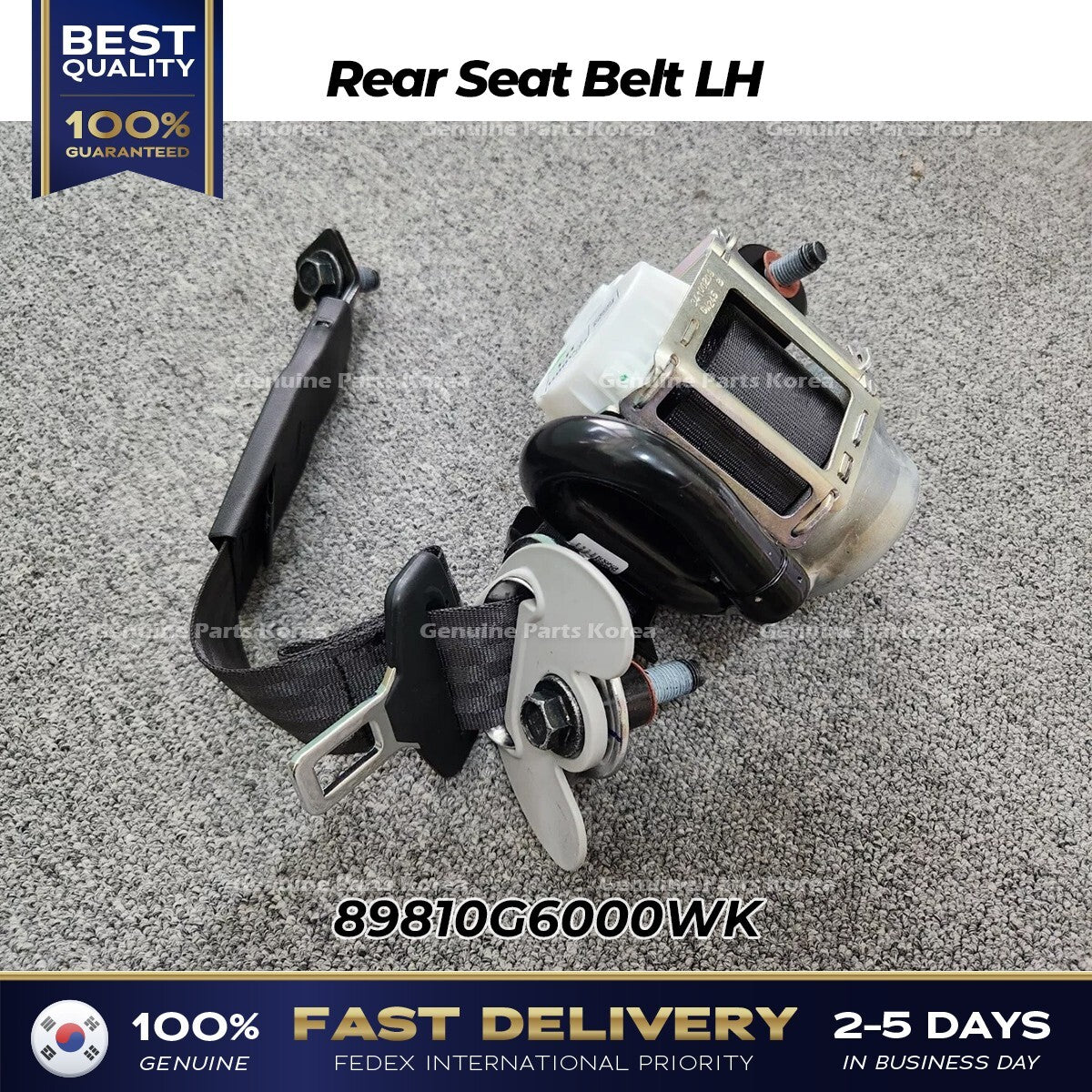 Genuine Rear Seat Belt LH 89810G6000WK for Kia Picanto