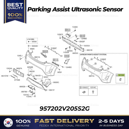 Genuine Parking Assist Ultrasonic Sensor 957202V205S2G for Hyundai Veloster