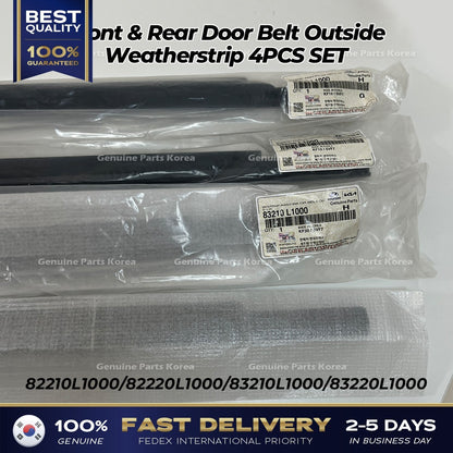 Genuine Front & Rear Door Belt Outside Weatherstrip 4PCS SET for Sonata