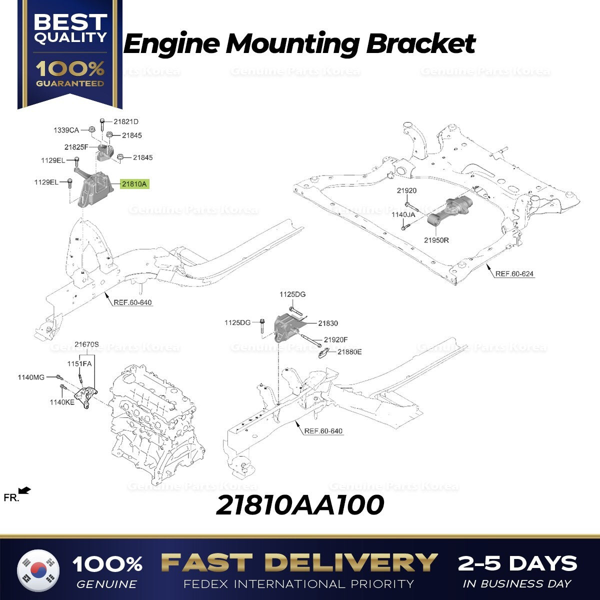 Genuine Engine Mounting Bracket 21810AA100 for Hyundai Elantra Kia Niro