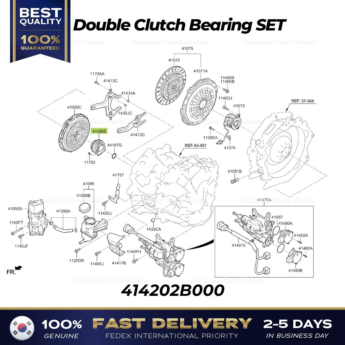 Genuine Double Clutch Bearing SET 414202B000 for Hyundai Elantra Kia Niro