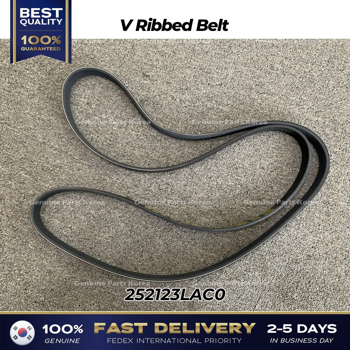 Genuine V Ribbed Belt 252123LAC0 for Hyundai Palisade Kia Telluride