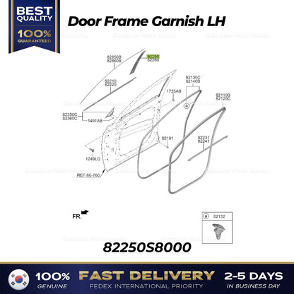 Genuine Door Frame Garnish LH 82250S8000 for Hyundai Palisade