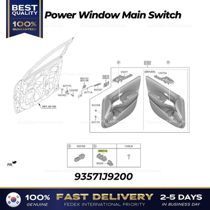 Genuine Power Window Main Switch 93571J9200 for Hyundai Kona