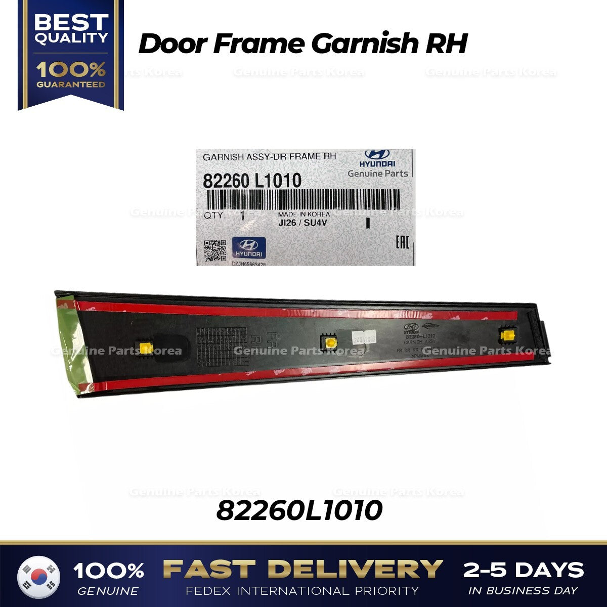 Genuine Door Frame Garnish RH 82260L1010 for Hyundai Sonata