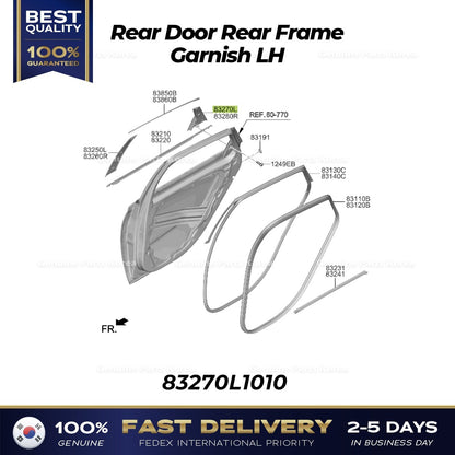 Genuine Rear Door Rear Frame Garnish LH 83270L1010 for Hyundai Sonata