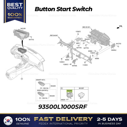 Genuine Button Start Switch 93500L1000SRF for Hyundai Sonata