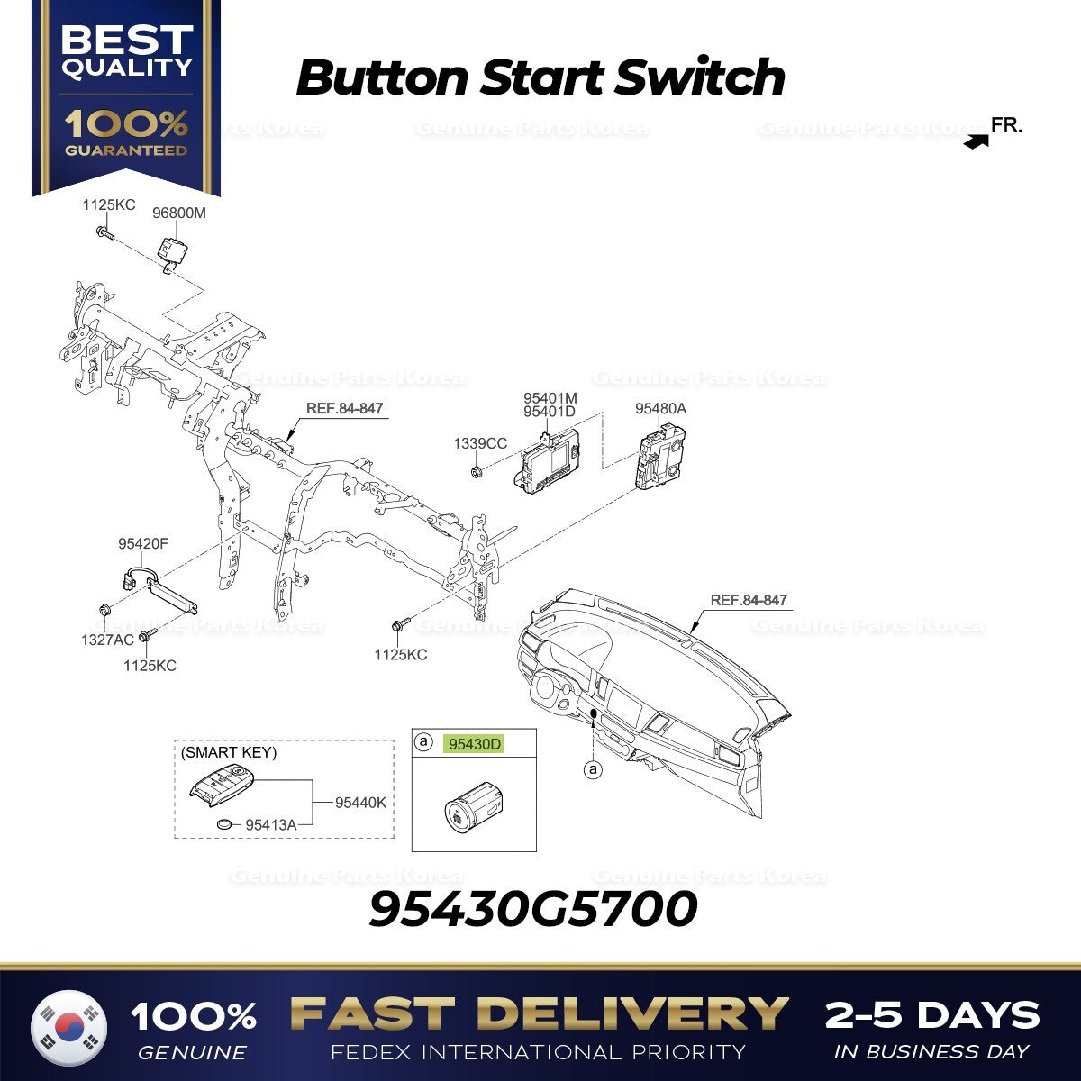 Genuine Button Start Switch 95430G5700 for Kia Niro