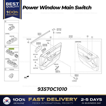 Genuine Power Window Main Switch 93570C1010 for Hyundai Sonata