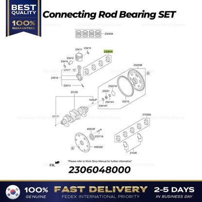 Genuine Connecting Rod Bearing SET 2306048000 for Hyundai E Mighty