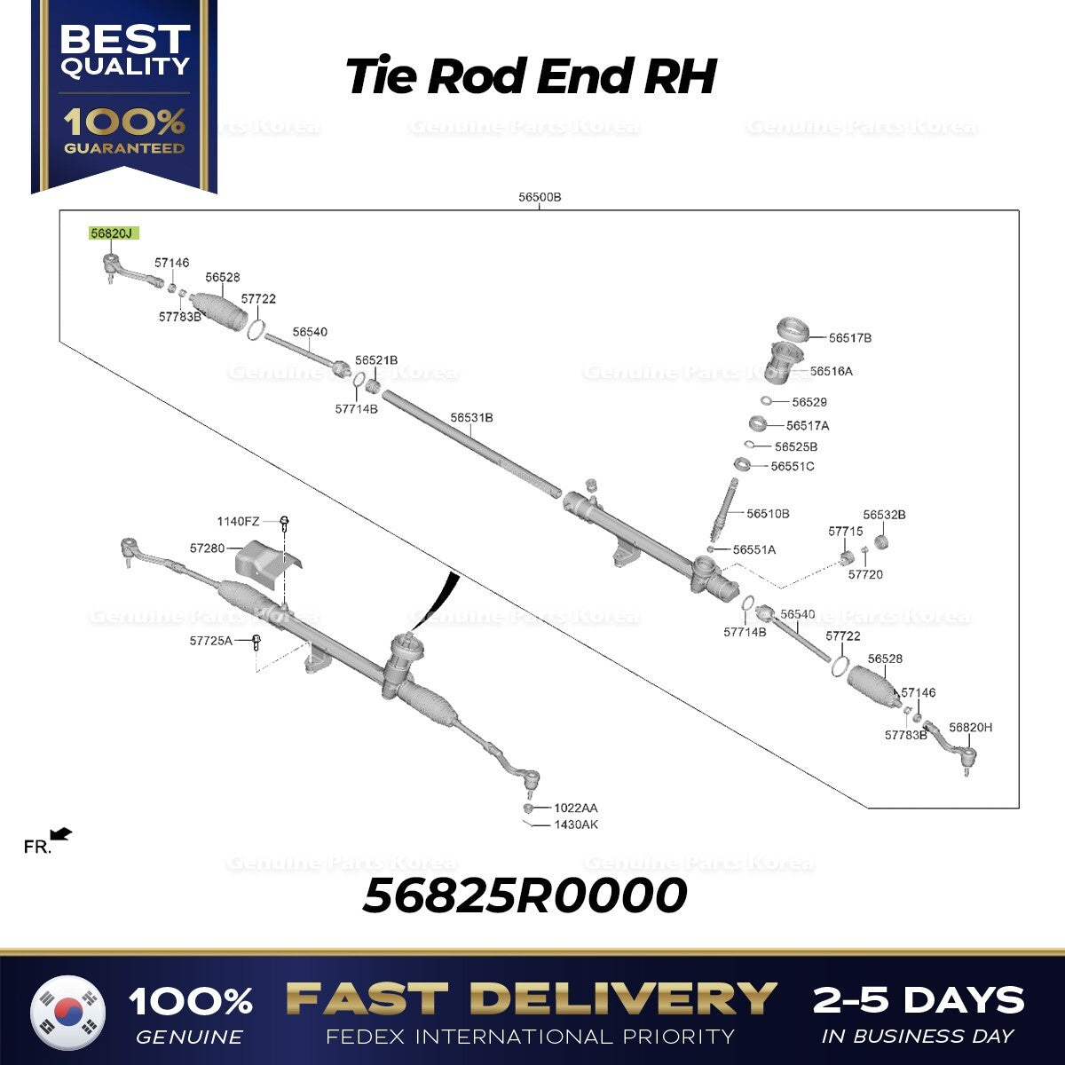 Genuine Tie Rod End RH 56825R0000 for Kia Carnival