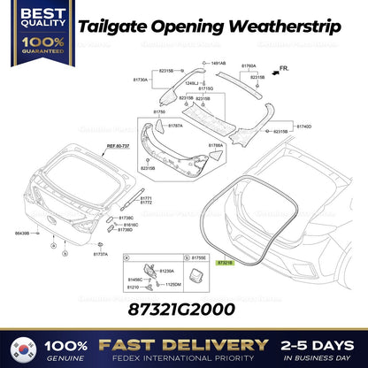 Genuine Tailgate Opening Weatherstrip 87321G2000 for Hyundai Ioniq