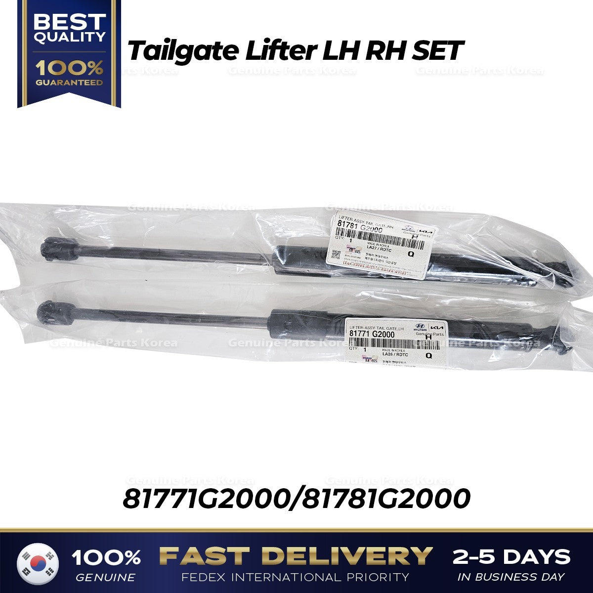 Genuine Tailgate Lifter LH RH SET 81771G2000 81781G2000 for Hyundai Ioniq