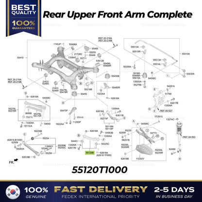 Genuine Rear Upper Front Arm Complete 55120T1000 for Hyundai Genesis G80 G90