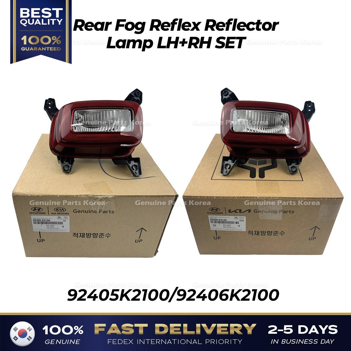 Genuine Rear Fog Reflex Reflector Lamp LH+RH SET for Hyundai Venue