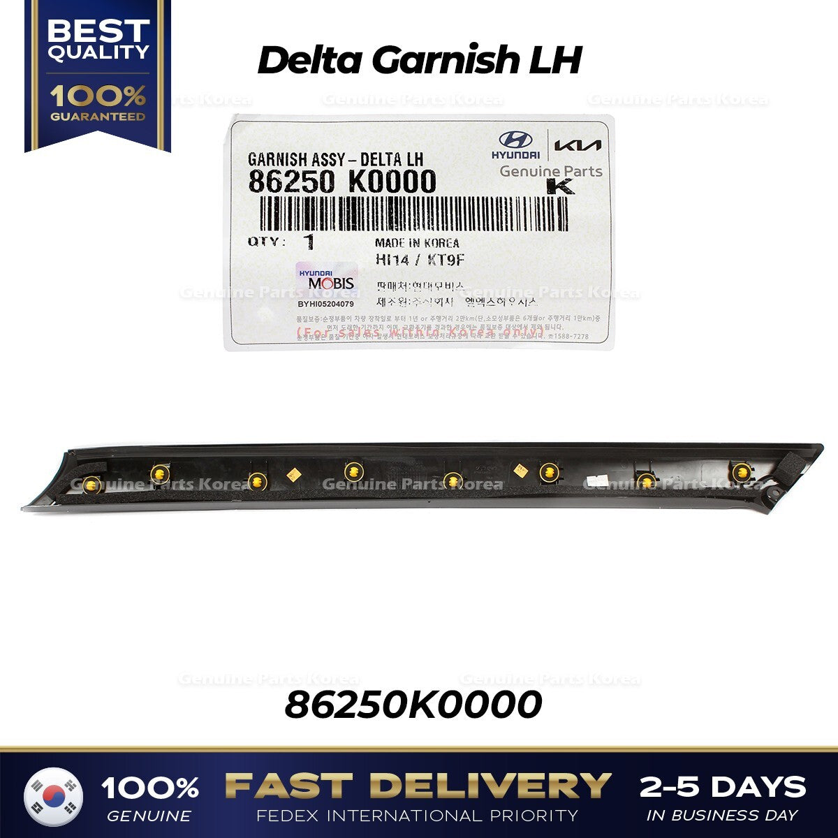 Genuine Delta Garnish LH 86250K0000 for Kia Soul