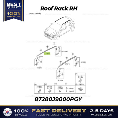 Genuine Roof Rack RH 87280J9000PGY for Hyundai Kona