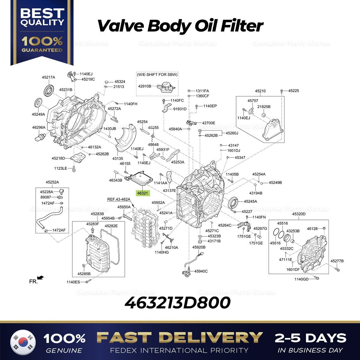 Genuine Valve Body Oil Filter 463213D800 for Hyundai Santa Fe Hybrid