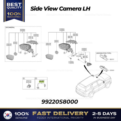 Genuine Side View Camera LH 99220S8000 for Hyundai Palisade