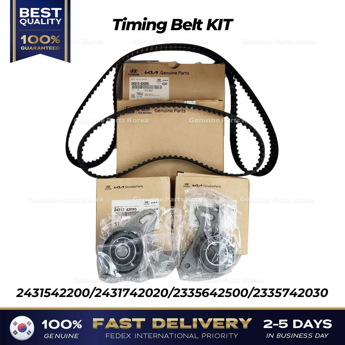 Genuine Timing Belt KIT 2431542200 for Hyundai H1 H100 Terracan Galloper
