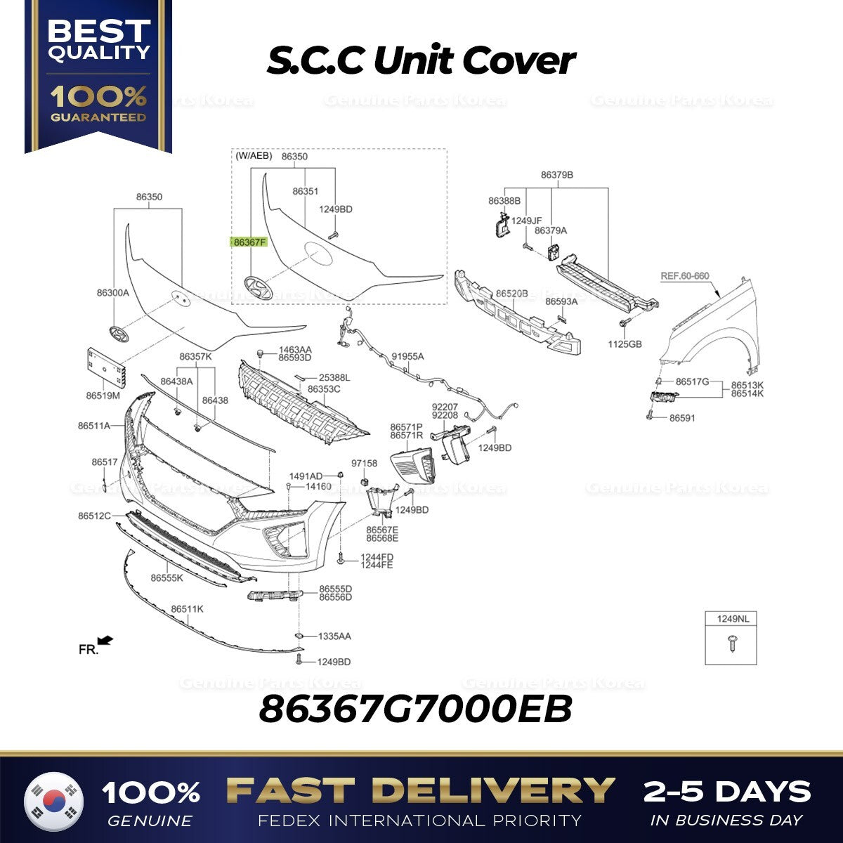 Genuine S.C.C Unit Cover 86367G7000EB for Hyundai Ioniq Electric