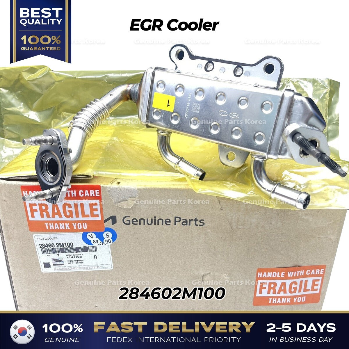 Genuine EGR Cooler 284602M100 for Hyundai Accent Venue Kia Rio