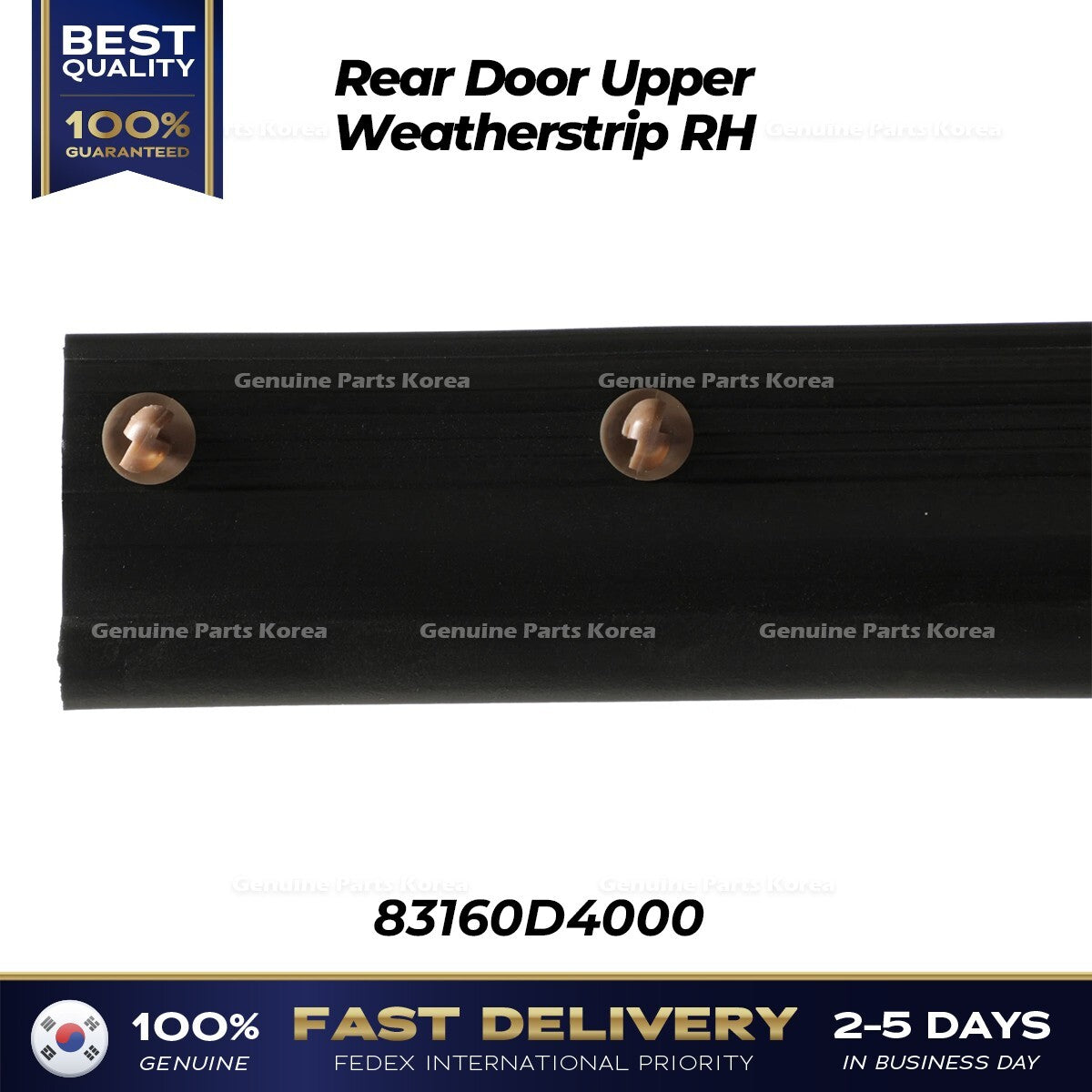 Genuine Rear Door Upper Weatherstrip RH 83160D4000 for Kia Optima