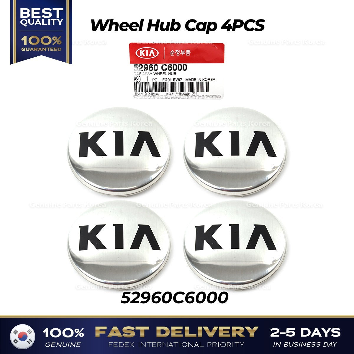 Genuine Wheel Hub Cap 4PCS 52960C6000 for Kia Optima Sedona Sorento